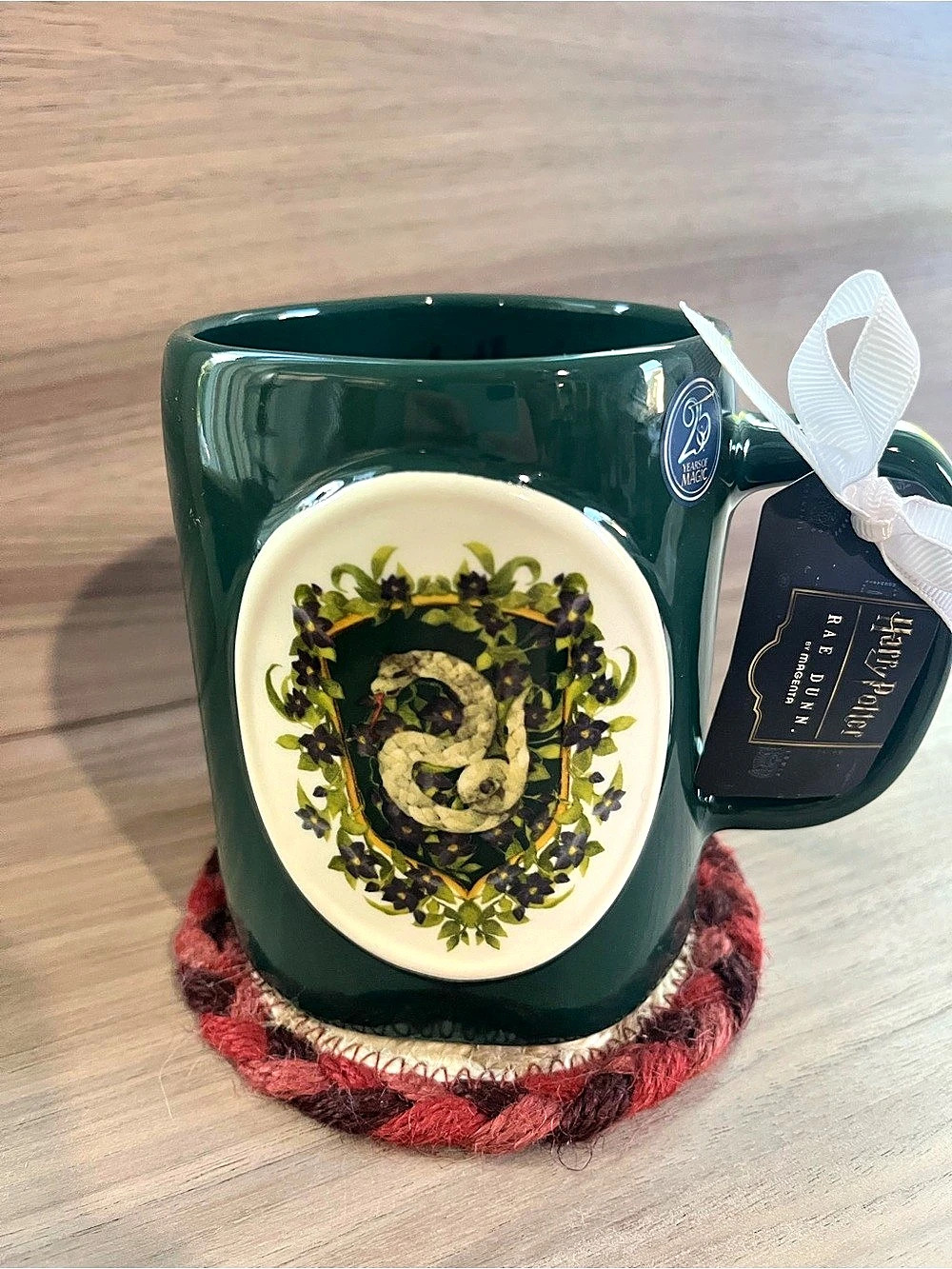 Rae Dunn Harry Potter Slytherin  Mug in Green & White NWT